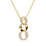 18K Yellow Gold Diamond Interlocking Necklace